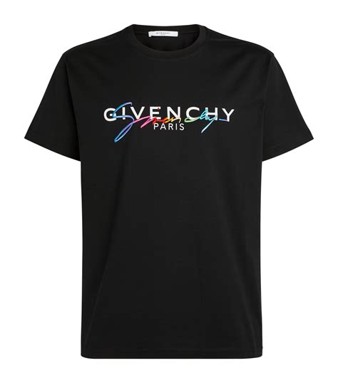 givenchy rainbow signature t shirt|Givenchy t shirt men price.